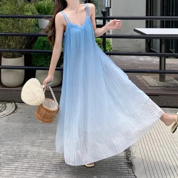 그라데이션 플리츠원피스