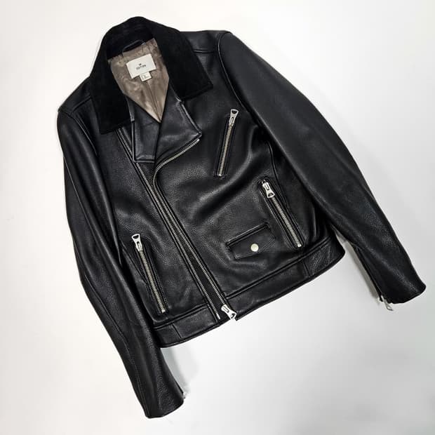 H&M Edition 벨벳카라 소가죽자켓