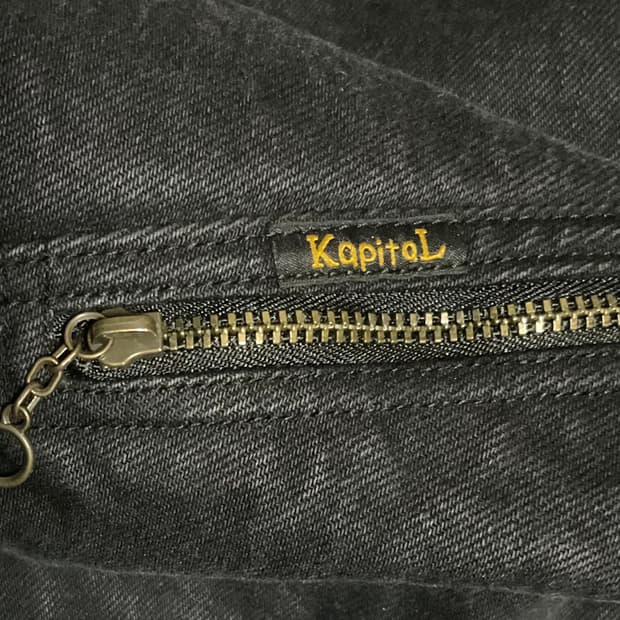 캐피탈 14온즈 데님 본 라이닝 리버시블 워크 자켓 블랙