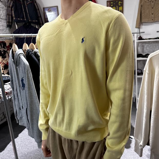 폴로 랄프로렌 피마코튼  브이넥 니트