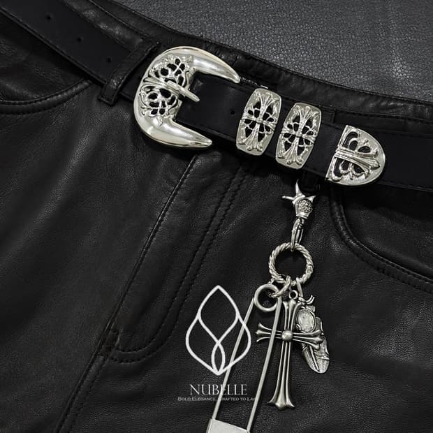 🌗 Chrome western belt / 크롬 볼드 웨스턴 벨트