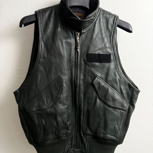 Vintage WORK LEAF Genuine Leather Vest