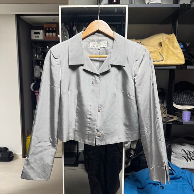 빈티지 발렌 새틴크롭자켓