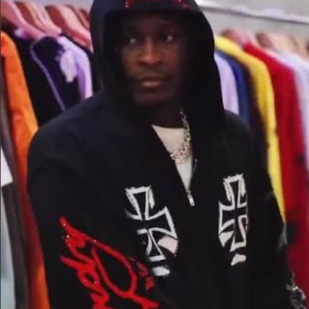 Ken carson ed hardyrhinestone zip up