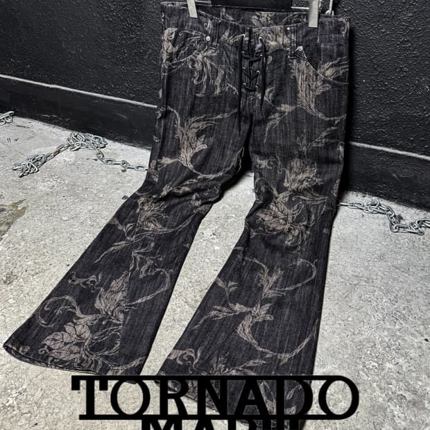 TORNADO MART – Lace-Up Bootcut Denim PT