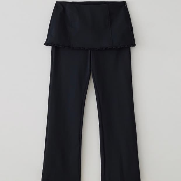 T/T Shirring layered pants (black)