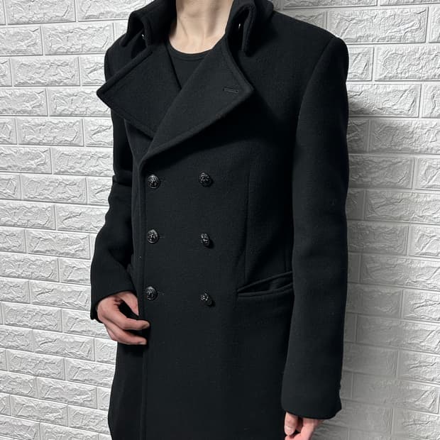 타임 옴므 울 캐시미어 더블 브레스티드 코트