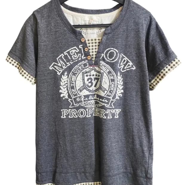 빈티지 너드모리 레이어드 티셔츠 y2k 모리걸 카모메산장 키루빈티지