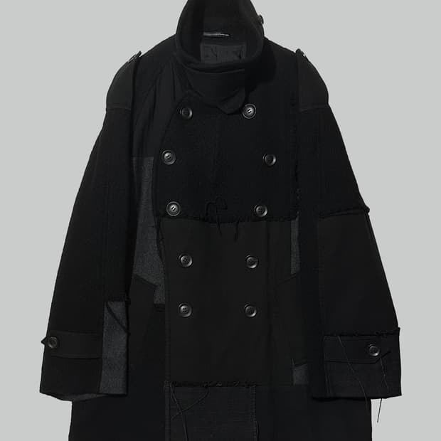 요지 야마모토 패치워크 피코트