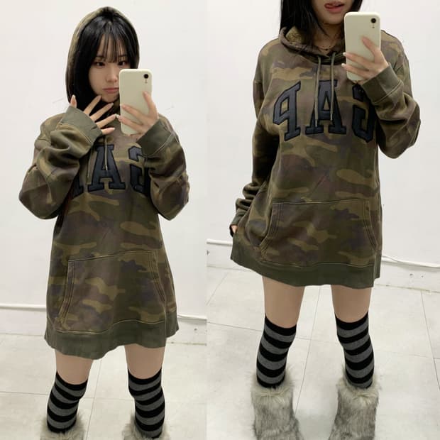 [GAP] 갭 카모 빅로고 후드티