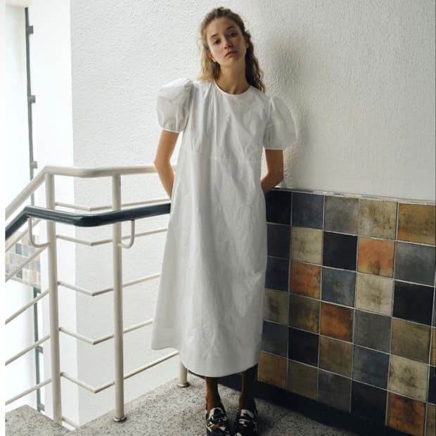 MAIS Embroidered Bell Sleeve Maxi Dress