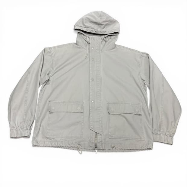 L 파르티멘토 그레이 후드 숏 야상자켓