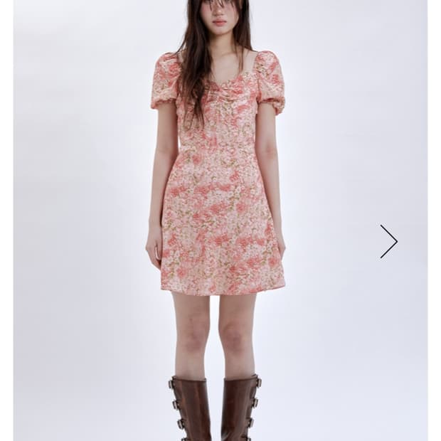 Margaret Puff Mini Dress (Pink)