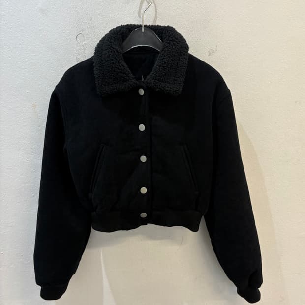 Corduroy fleece crop jacket