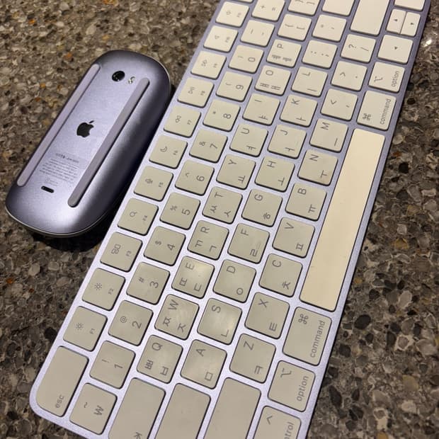 애플 매직 키보드+마우스 퍼플 컬러
