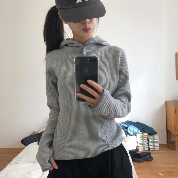 릿킴 와플 후드 워머 롱슬리브