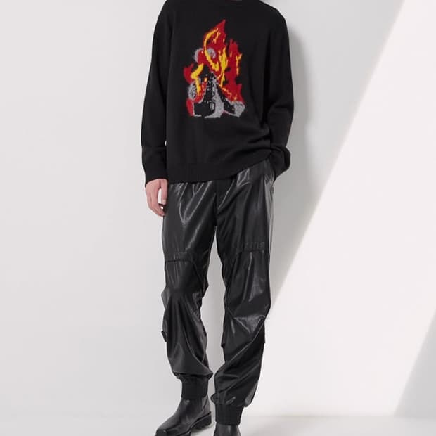 한섬 시스템 SYSTEM 레더  조거 팬츠 78-96사이즈  (남녀공용)