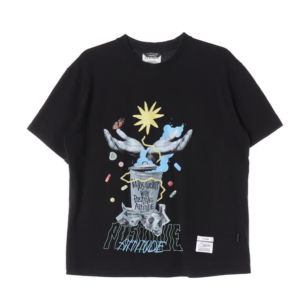 스티그마 블랙 아트웍 그래픽 프린팅 반팔티 M