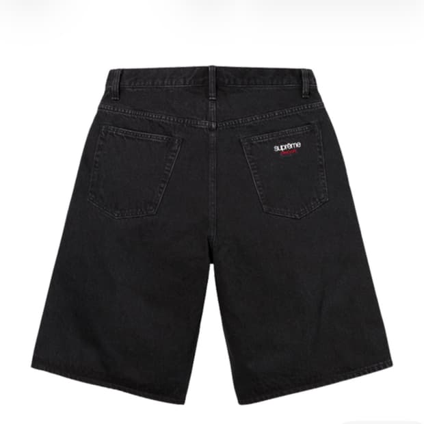 슈프림 배기 데님 쇼츠 블랙 - 25SS