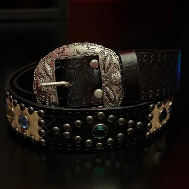 빈티지 웨스턴 잼스톤 벨트 새상품