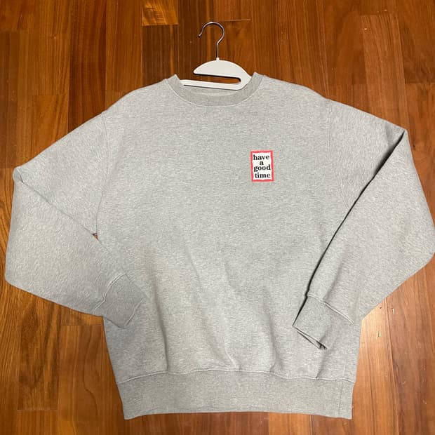 해브어굿타임 그레이 맨투맨 티셔츠 s