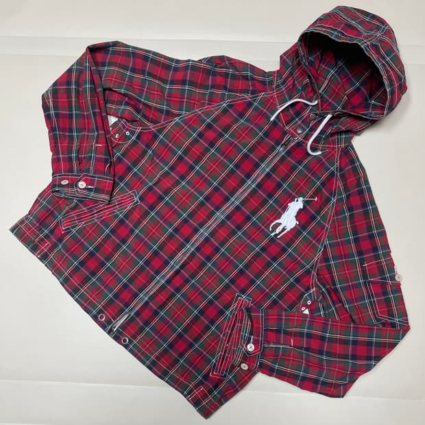 폴로 랄프로렌 빅포니 체크 후드 자켓