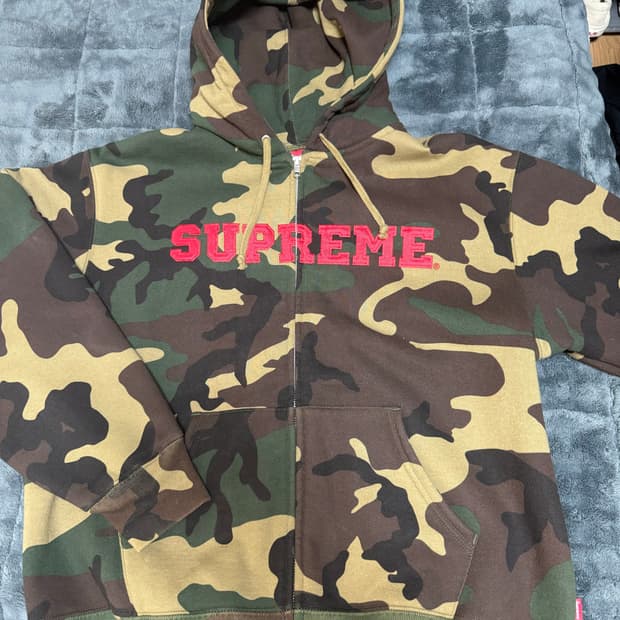 슈프림 컬리지에이트 아플리케 후드집업 M