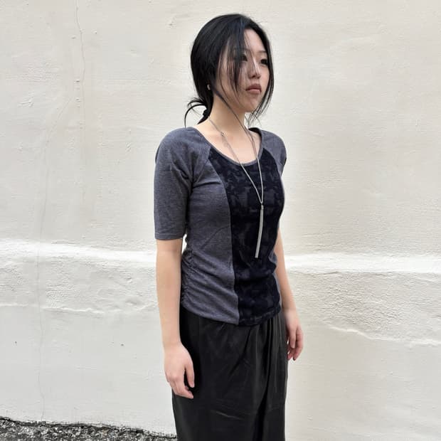 Lace shirring t-shirts