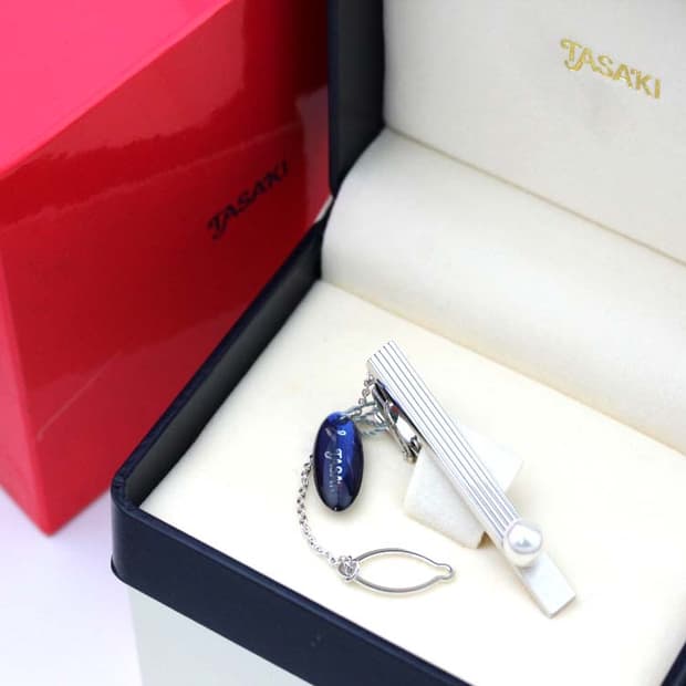 타사키 은 천연진주 하이엔드 4.9cm 남자 명품 넥타이핀