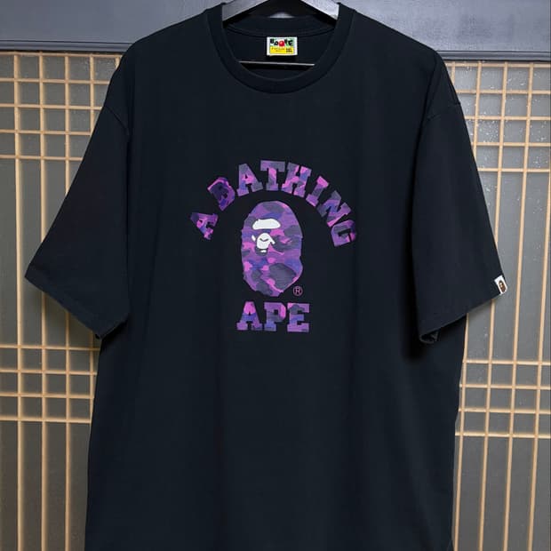 3XL)베이프 퍼플 카모컬리지 반팔티
