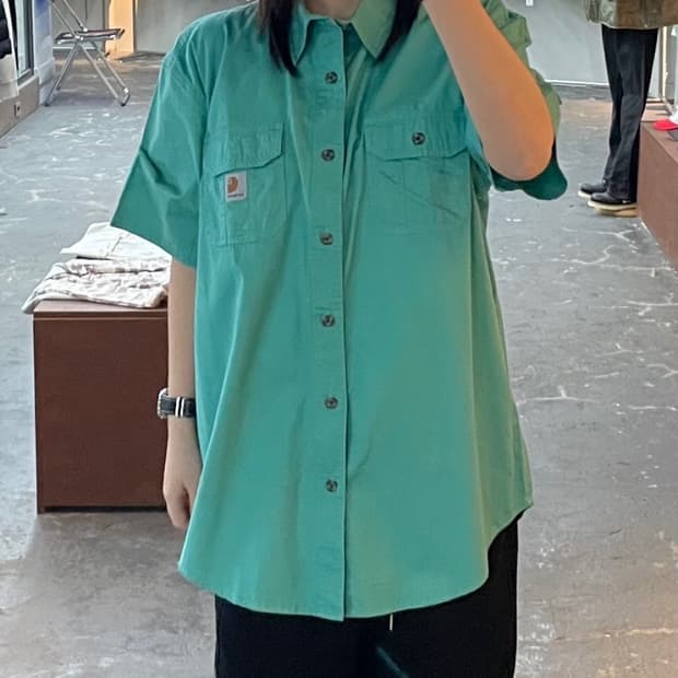 칼하트 패치로고 워크웨어 민트셔츠 H1490