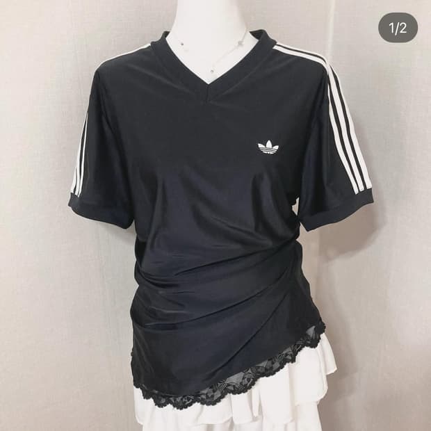 아디다스 파이어버드 레이스 원피스 티셔츠