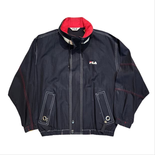 FILA 필라 블랙 바람막이 자켓 (100)