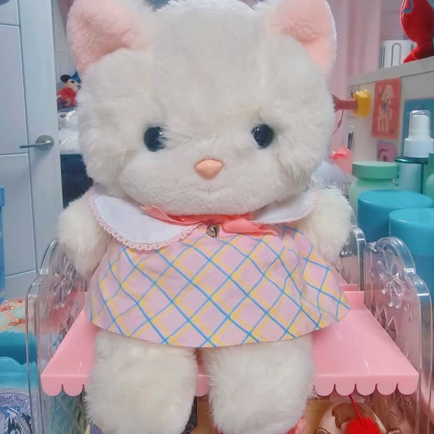 쇼와 레트로 빈티지 요시토쿠 크리미 고양이 웃는 고양이 인형