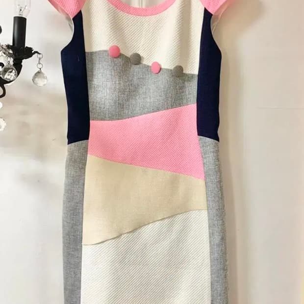 라인ㅡ 배색 컬러가 예쁜 데일리 원피스 55