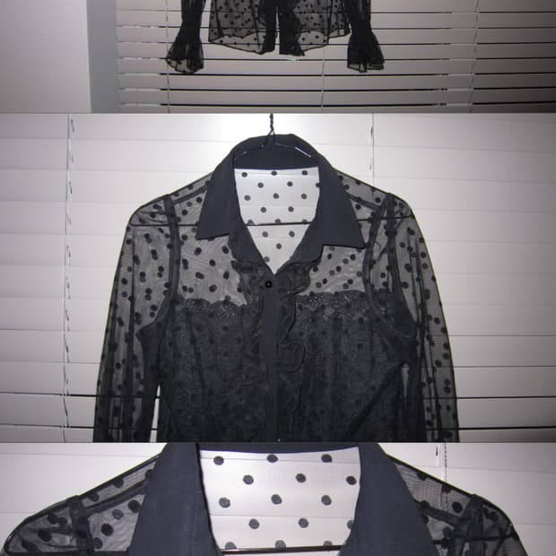 Dot seethrough blouse