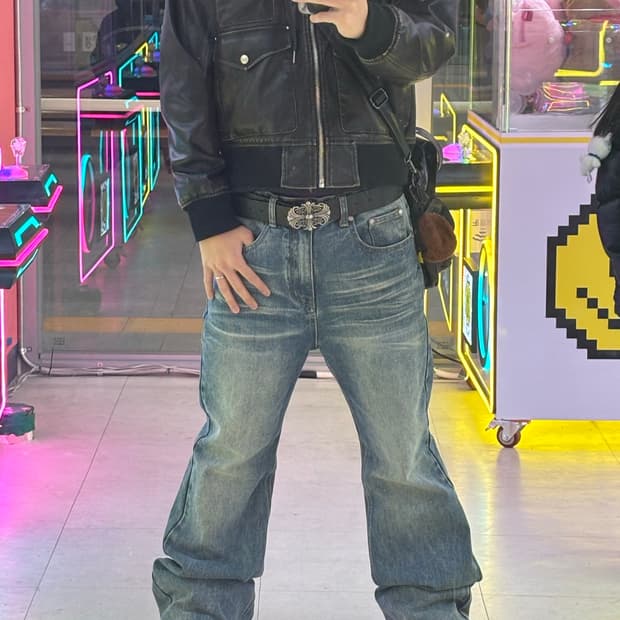 빈티지 빅 버클 벨트