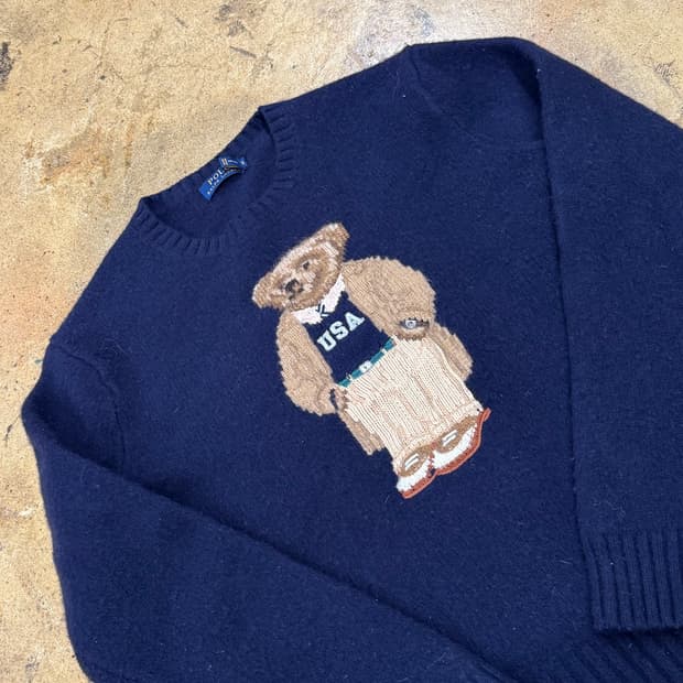 폴로 랄프로렌 테디베어 네이비 니트 