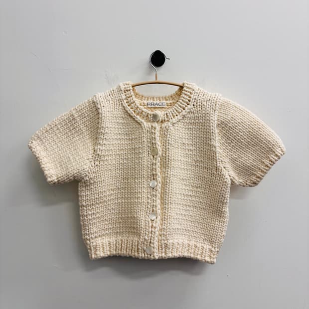 레이스(RRACE) 청키 니트 하프 가디건 아이보리