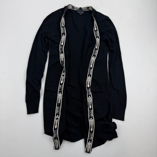 펜디 selleria 테이핑 패턴 니트 가디건