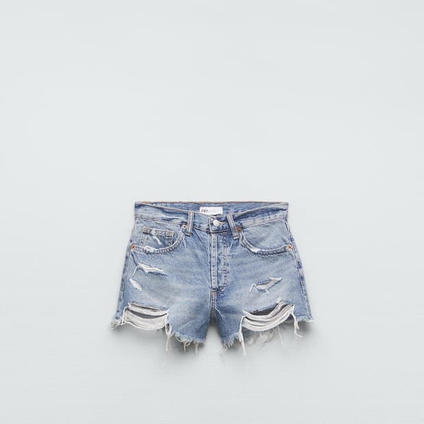 Zara 자라 데님 미드라이즈 쇼츠 36