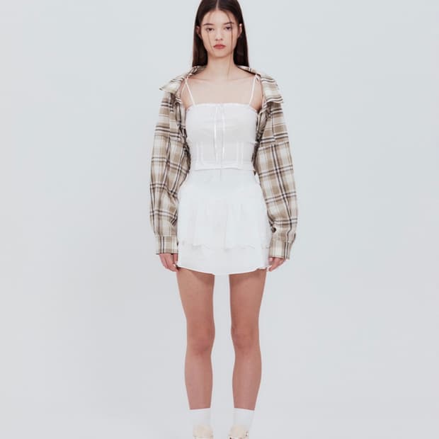 낫유어로즈 베이비 체크 볼레로