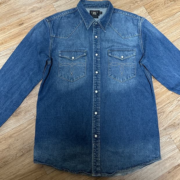 더블알엘 웨스턴 데님 셔츠 