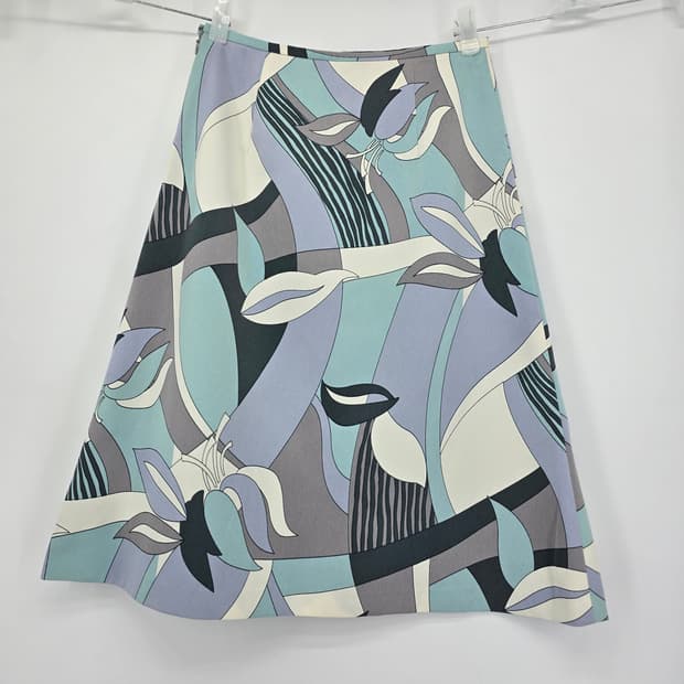 빈티지 패턴 A라인 스커트 유니크 프린트 미디스커트 여성 여름코디