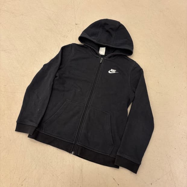 나이키 스몰로고 블랙 후드집업