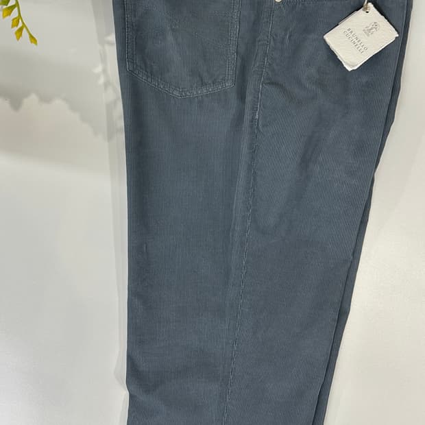 브루넬로 쿠치넬리 이탈리안핏 코듀로이 아주르 블루 팬츠