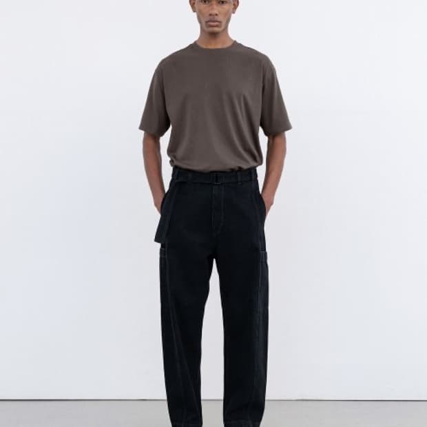 인사일런스 벨티드 벌룬 데님 팬츠 BLACK