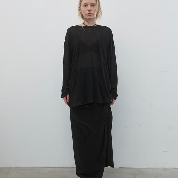 낫띵에브리띵 DRAPED KNOT MAXI SKIRT