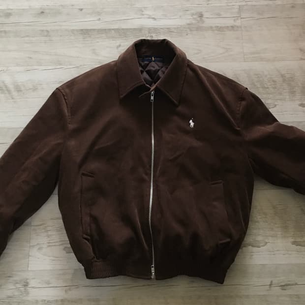 폴로라프로렌 누빔 스웨이드 자켓 