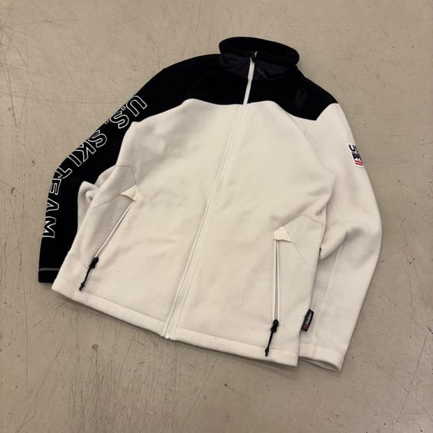 스파이더 Us ski team 투톤 플리스 집업